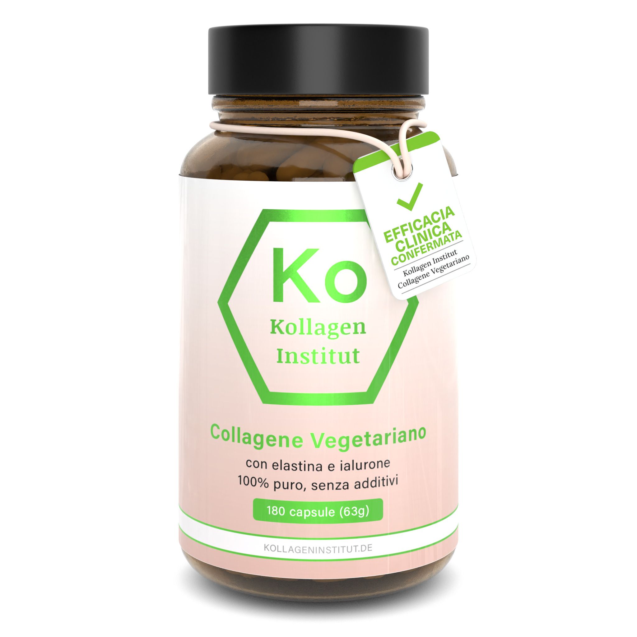Kollagen Institut capsule di collagene vegetariano con ialurone ed elastina