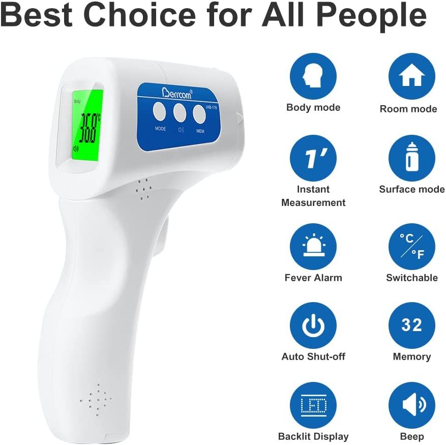 Fieberthermometer Kontaktlos Infrarot Stirnthermometer für Babys Thermometer