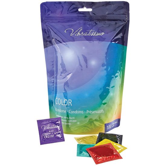 Lumunu Kondom Bundle inkl. 100er Pack Vibratissimo Color Kondome & Aqua Gleitgel Gleitfreude (250ml)