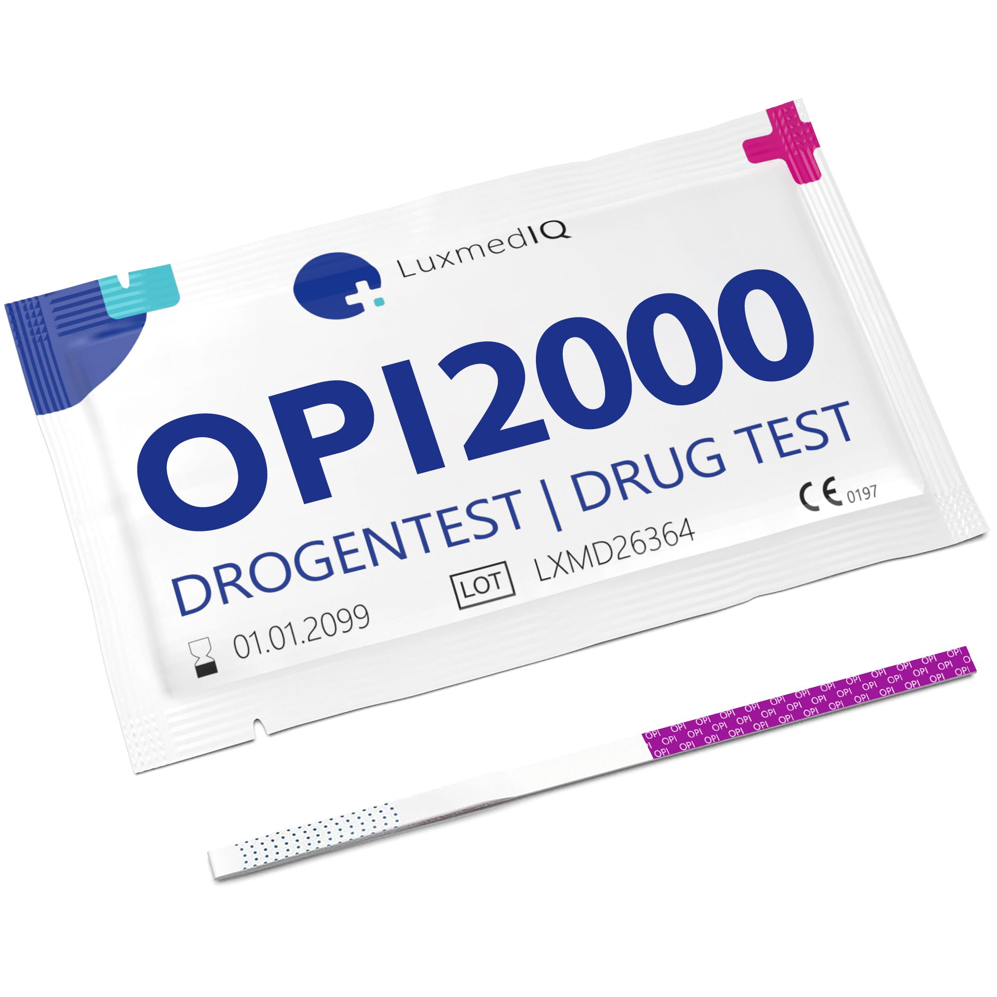 LuxmedIQ Drogenschnelltest für Opiate - Urin Drogentest Morphin Heroin - Cutoff 2.000 ng/mL