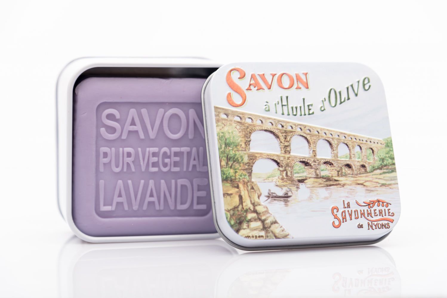 La Savonnerie de Nyons - Metallbox mit Seife 'Le Pont Du Gard' 155 g