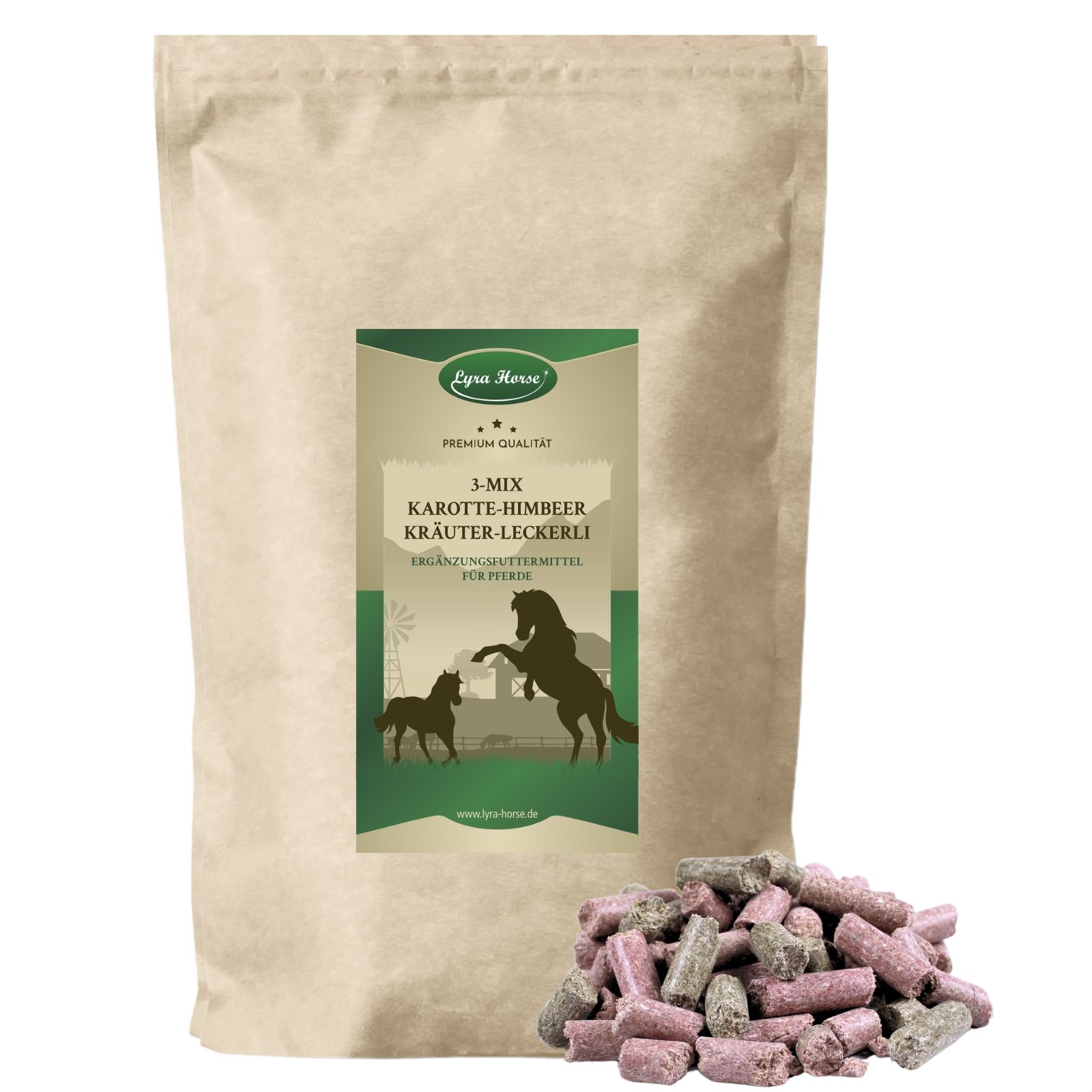 Lyra Horse® Karotte-Himbeer-Kräuter Leckerli 5 kg Futter