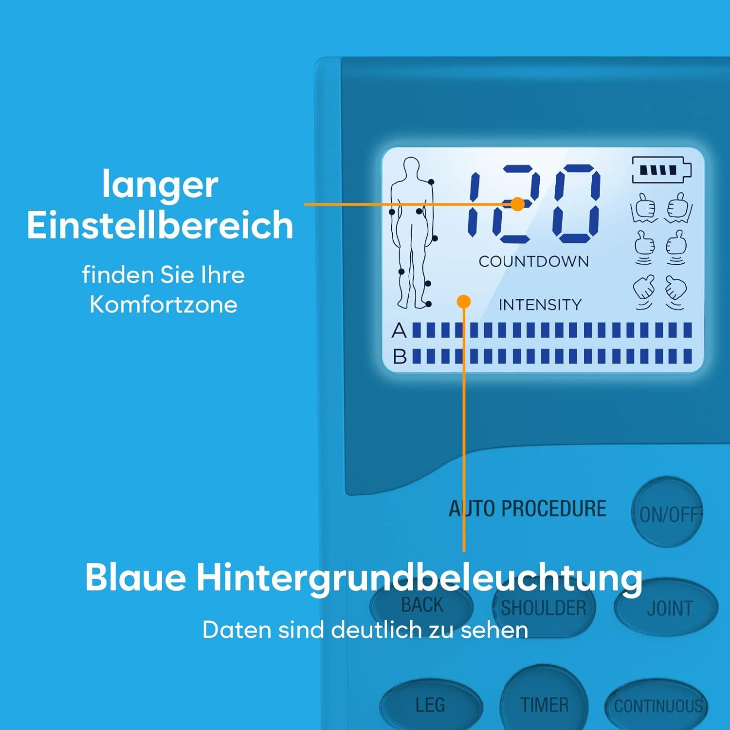 Easy@Home TENS-Gerät Schmerztherapie:  Reizstromgerät Elektrostimulationsgerät