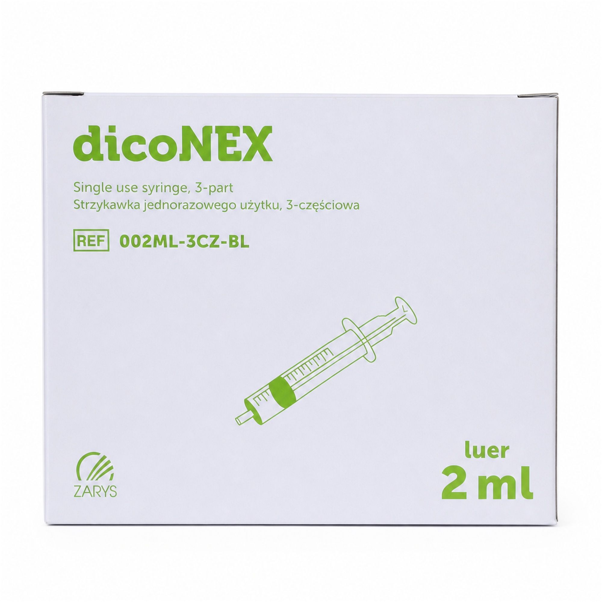 dicoNEX Einmalspritze 2 ml Luer-Slip steril 0,1 ml Skalierung