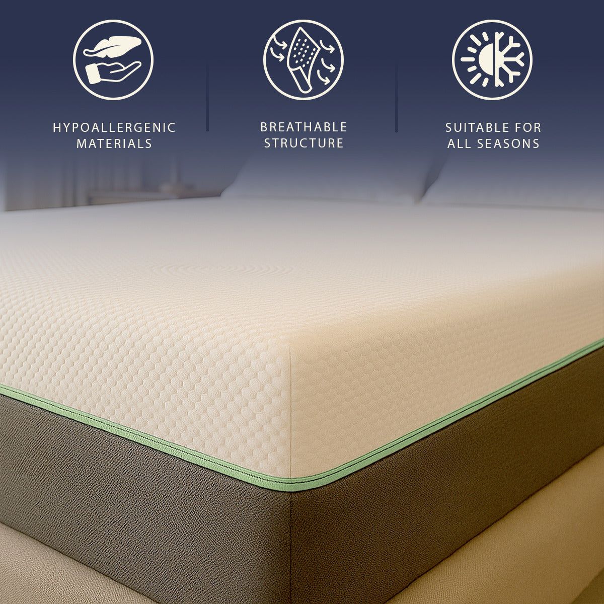 The White Stone Matratze 120x190 aus Memory Foam und Taschenfedern | Höhe 25 cm