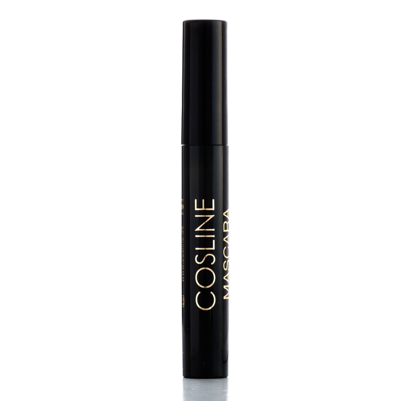 Schwarze Mascara-Tube mit goldener Aufschrift: Cosline Mascara.