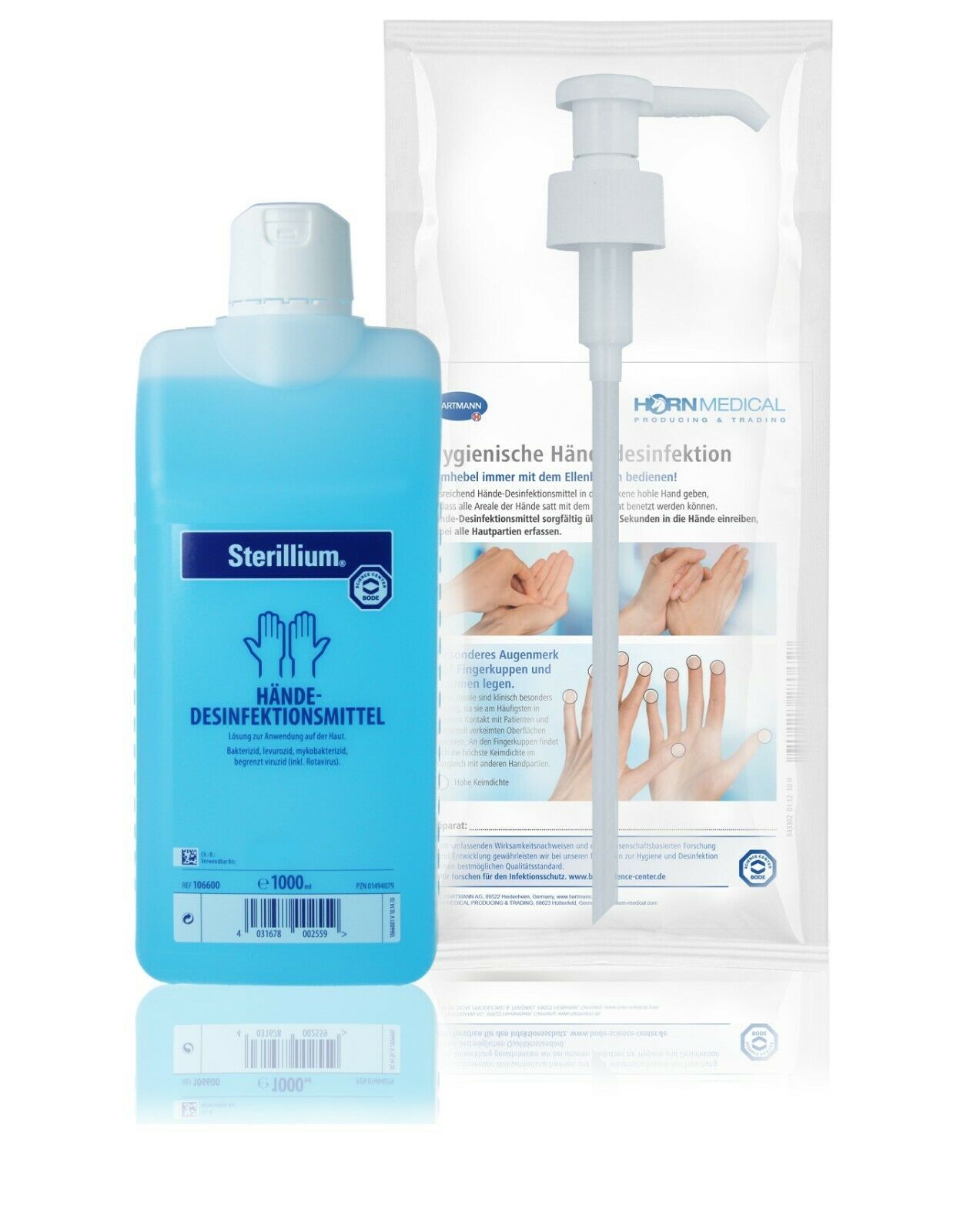 Sterillium Classic Händedesinfektionsmittel Set mit Horn Medical Dosierpumpe