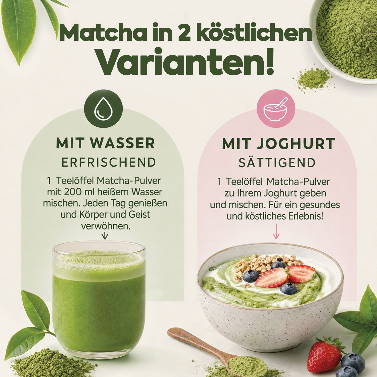 ZÜHRE ANA Matcha Tee mit Erdbeeraromau