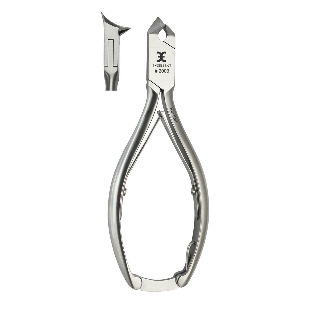 Nagelzange aus Metall. Mit dem Schriftzug "EXCELLENT #2003". Ein separates Teil liegt daneben.