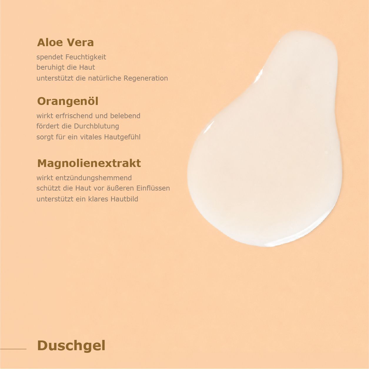 ANISSA Duschgel: Aloe Vera, Orangenöl und Magnolienextrakt für die Haut.