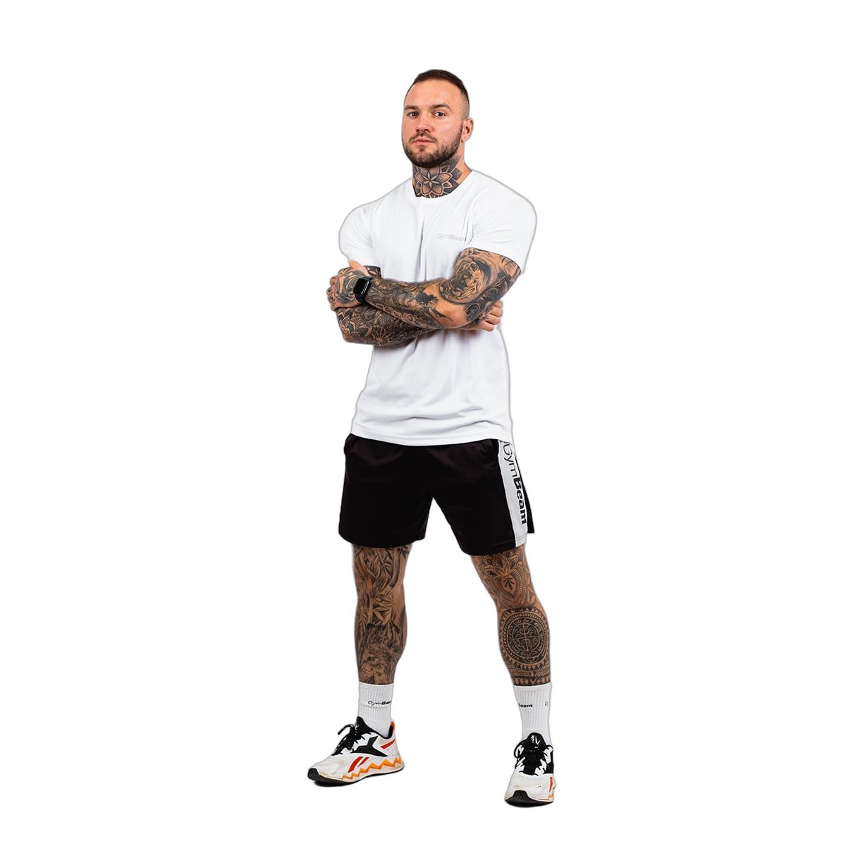 Herren TRN T-Shirt in Weiß, kurzärmelig, mit dezentem Logo auf der Brust.