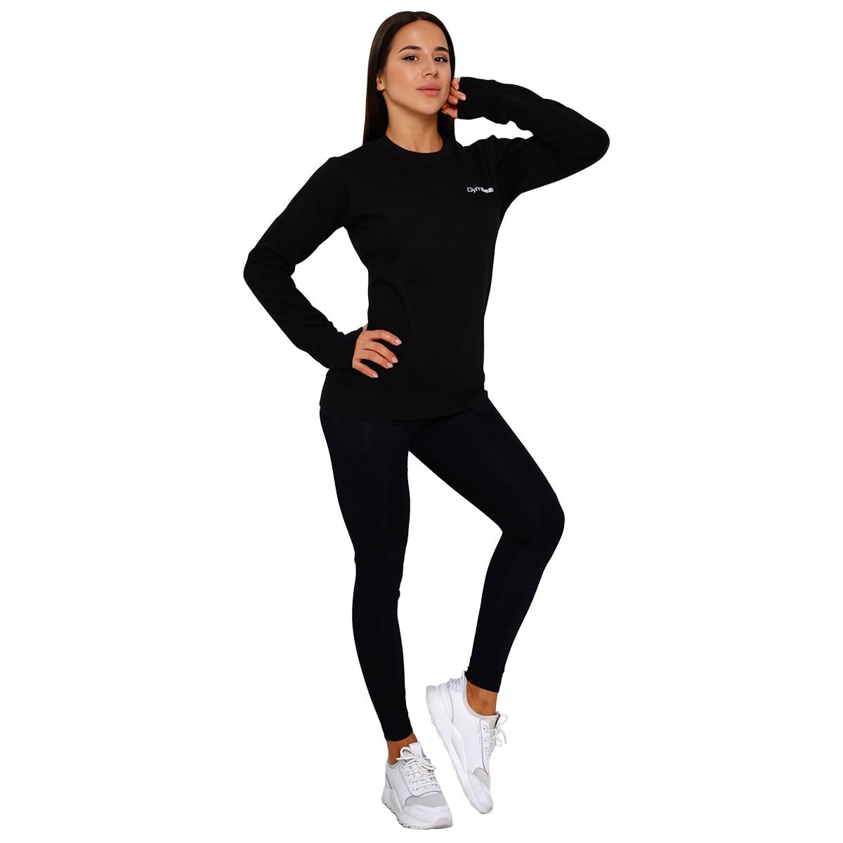 GymBeam Pullover Damen regular Langarm ohne Kapuze Basic Schwarz