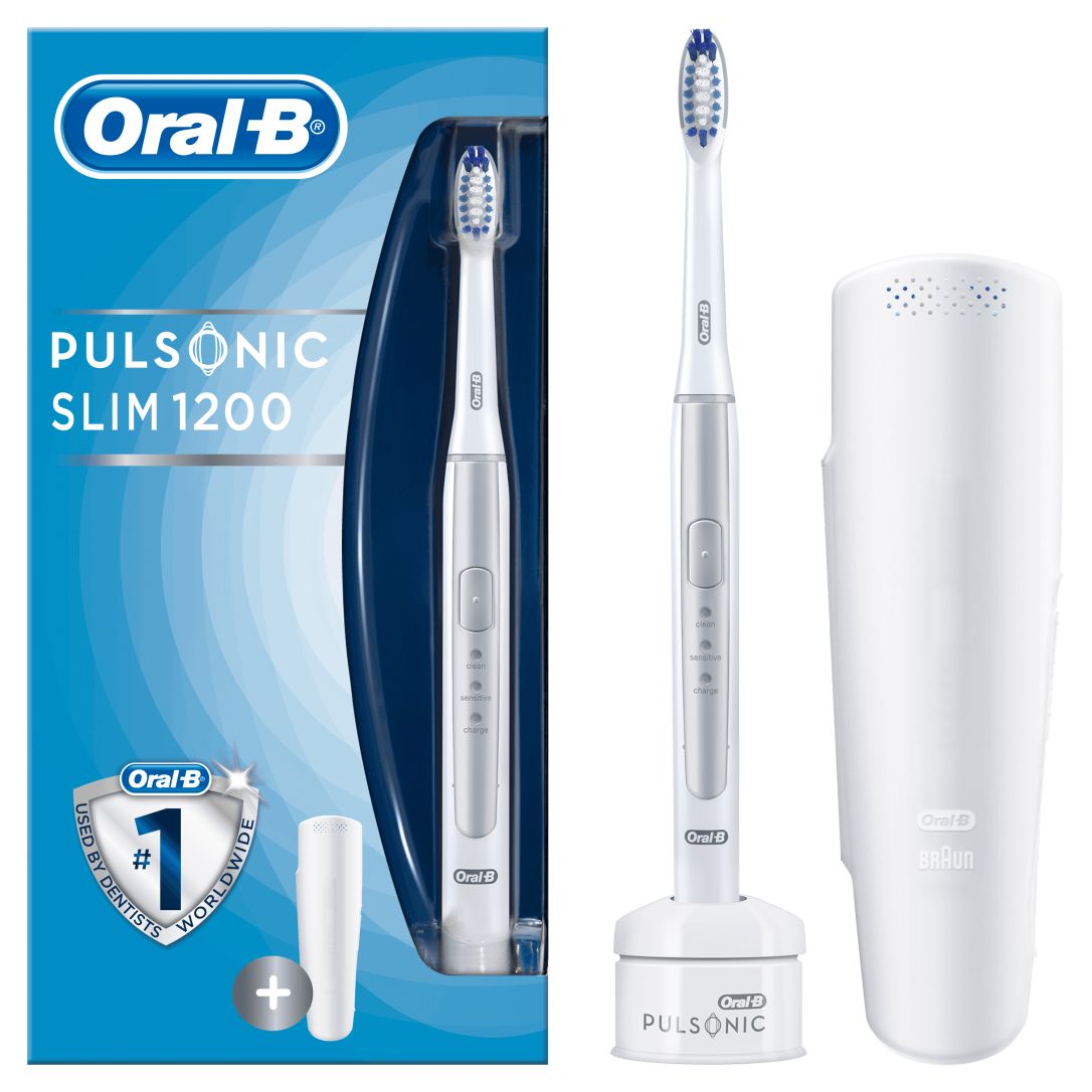 Oral-B Pulsonic SLIM 1200 Silver Reise-Edition Schallzahnbürste Zahnbürste