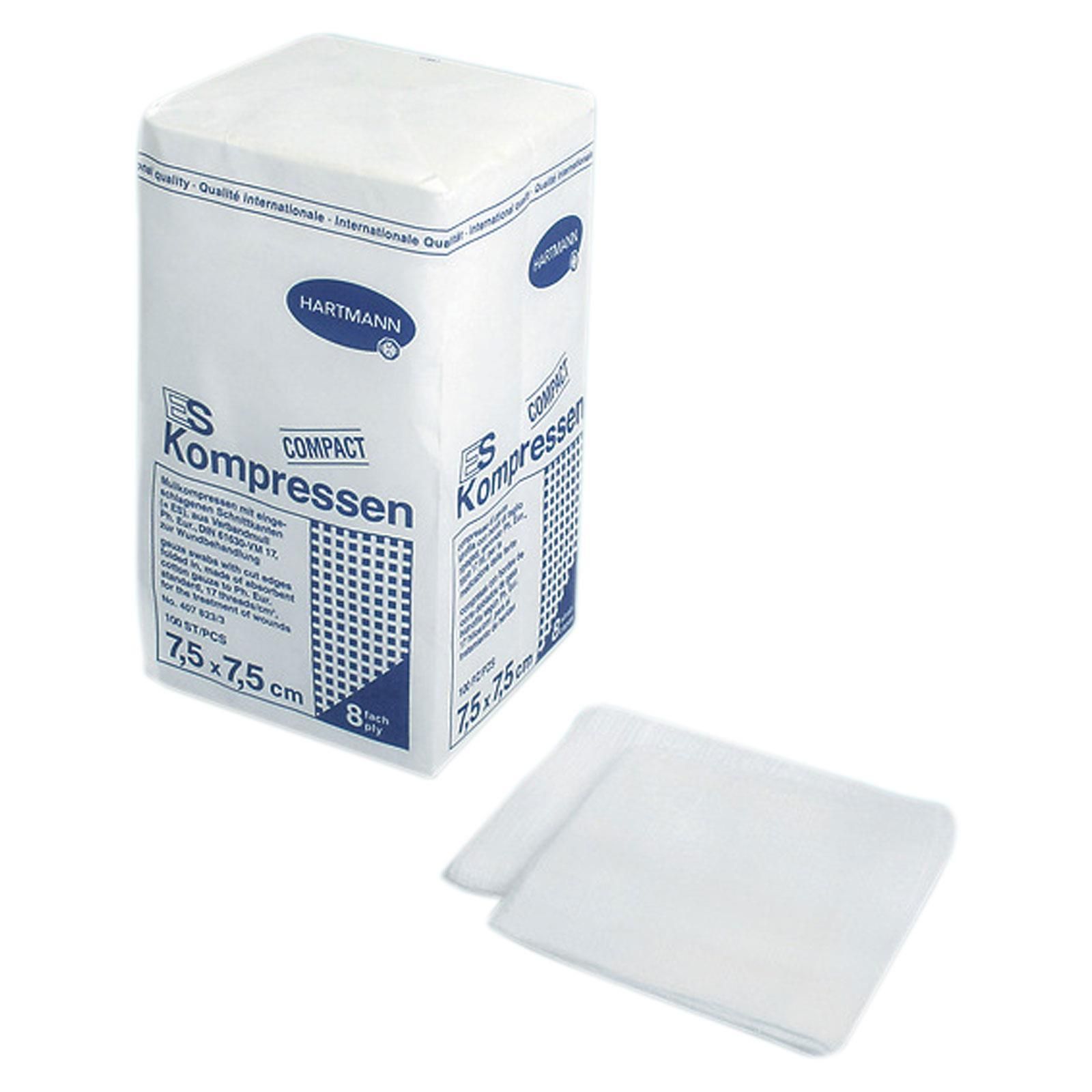 Hartmann ES-Kompressen unsteril 8- lagig 100 Stück 7,5 x 7,5 cm