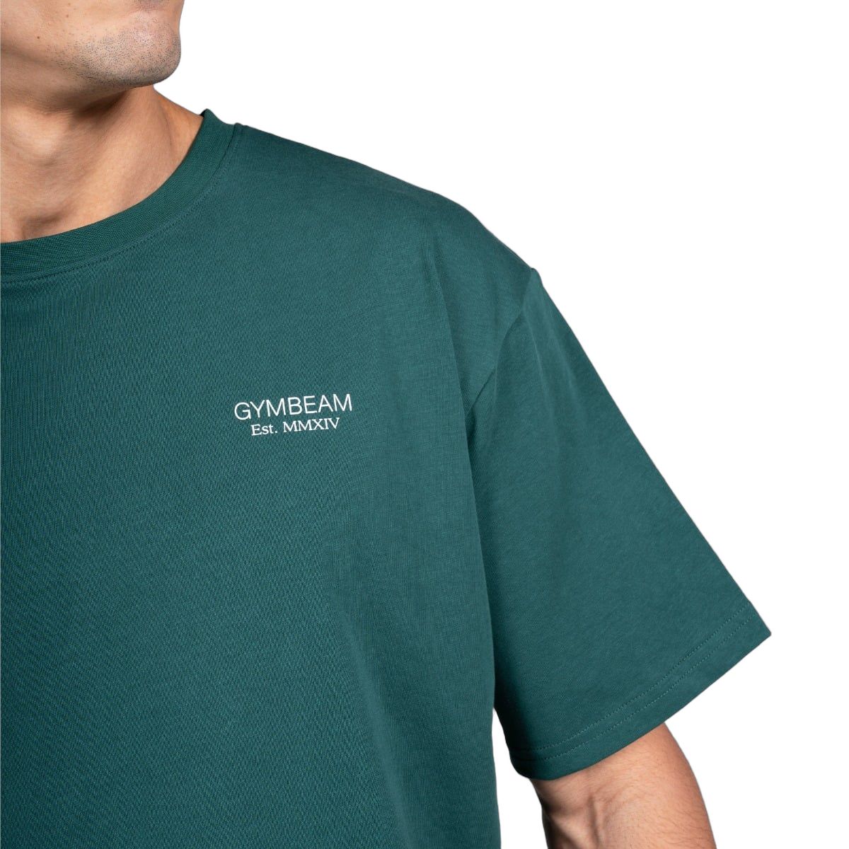 GymBeam T-Shirt Herren Oversized Kurzarm Lifting Heavy Forest