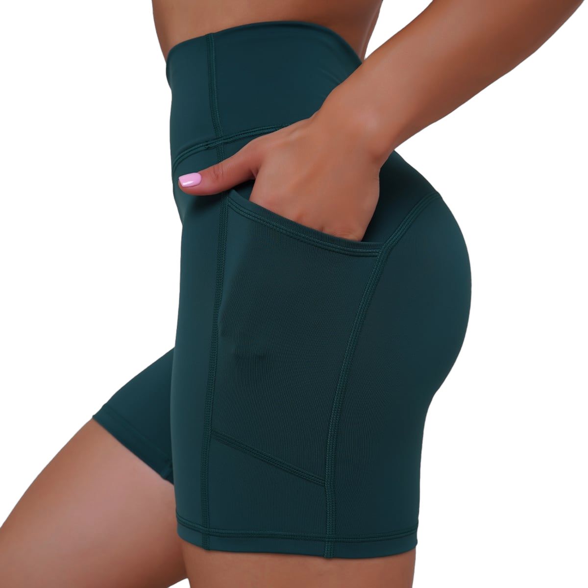 GymBeam Shorts Damen Ignite slim mit Gummizug und Taschen in Dunkelgrün