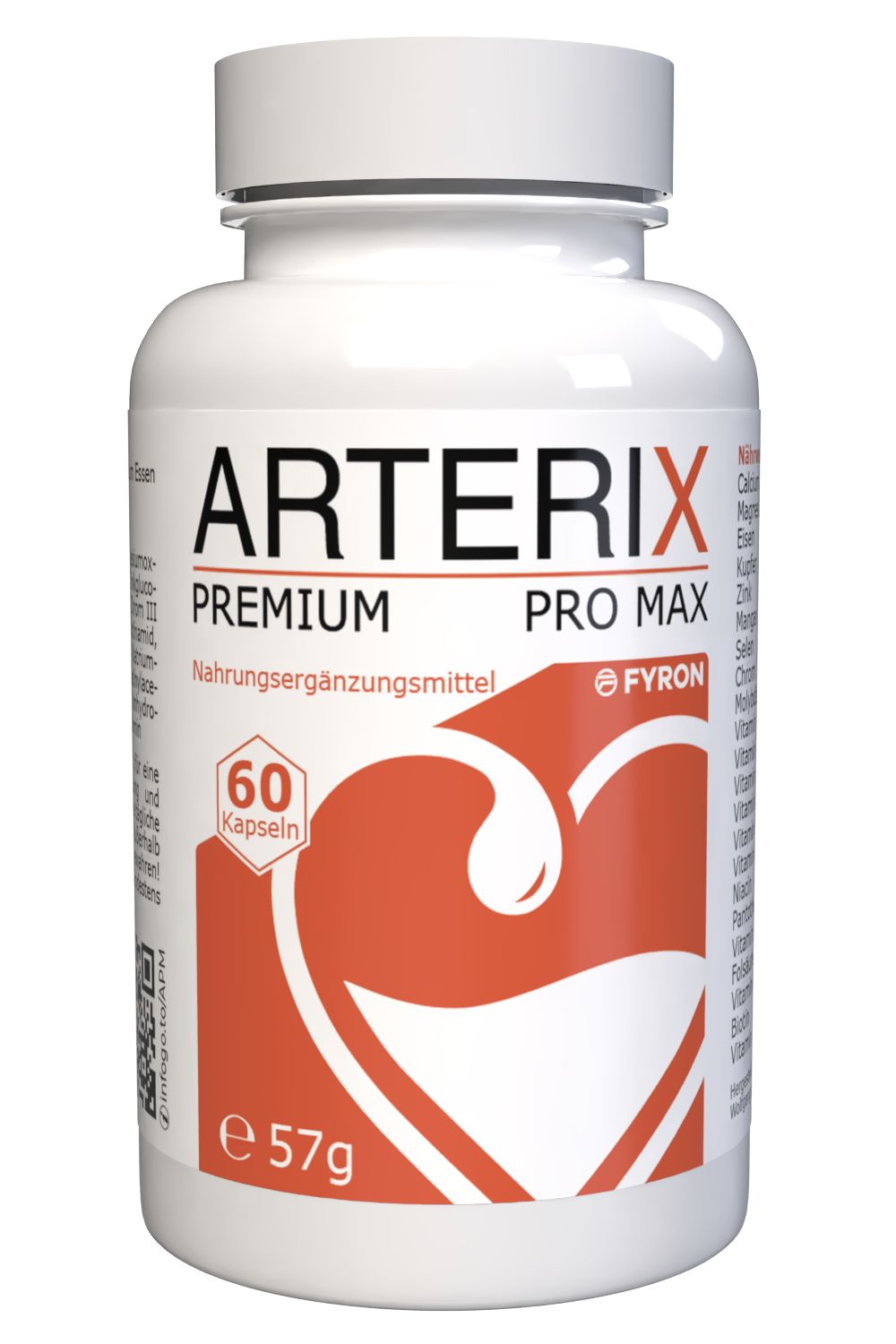 Flasche Arterix Premium Pro Max Nahrungsergänzungsmittel, 60 Kapseln, 57g.