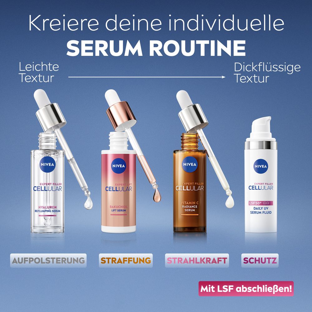 NIVEA CELLULAR Expert Filler Routine Set Vitamin C Serum & LSF 50 Fluid