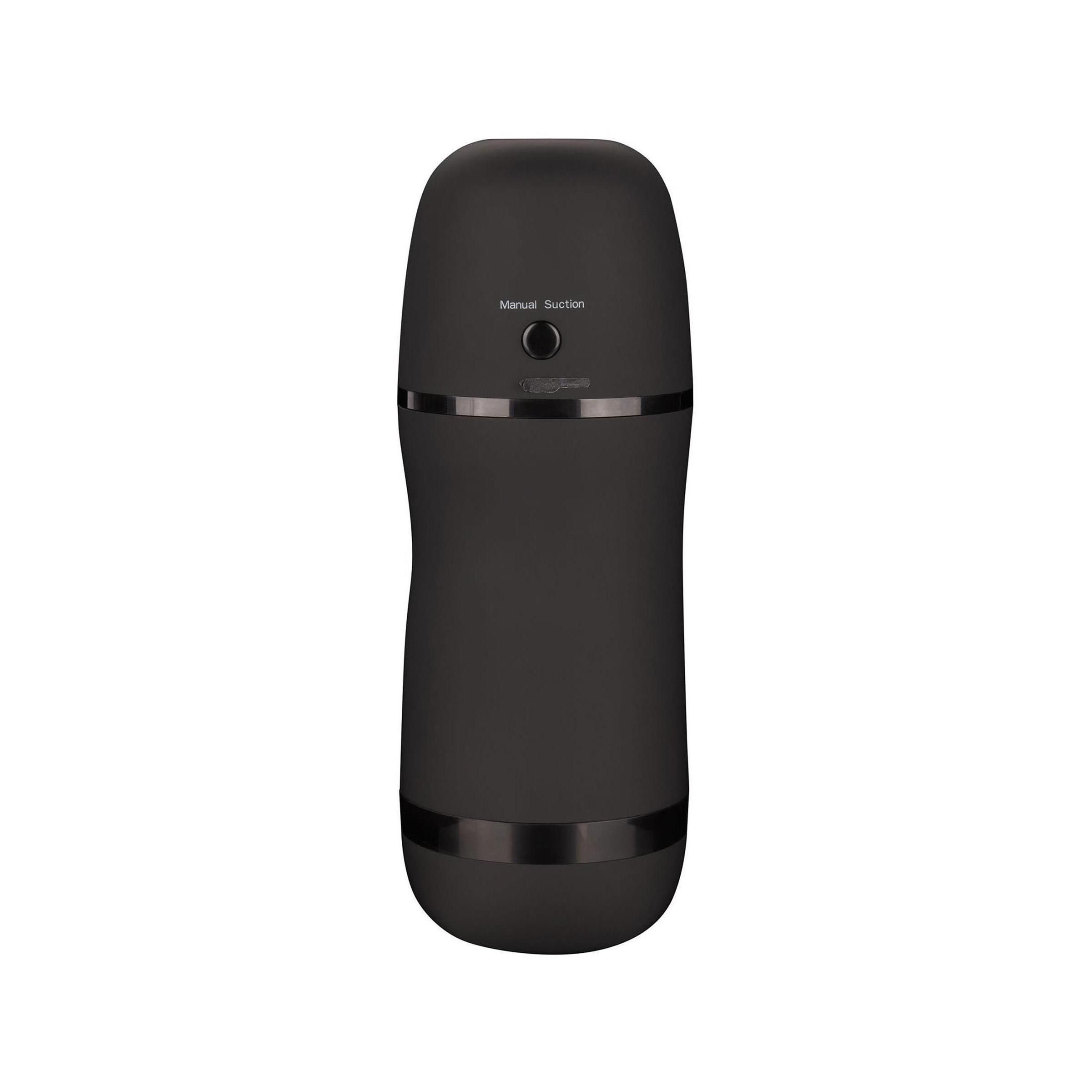 Schwarzes Gerät mit abgerundeter Form. Oben befinden sich drei Knöpfe und die Aufschrift Manual Suction.