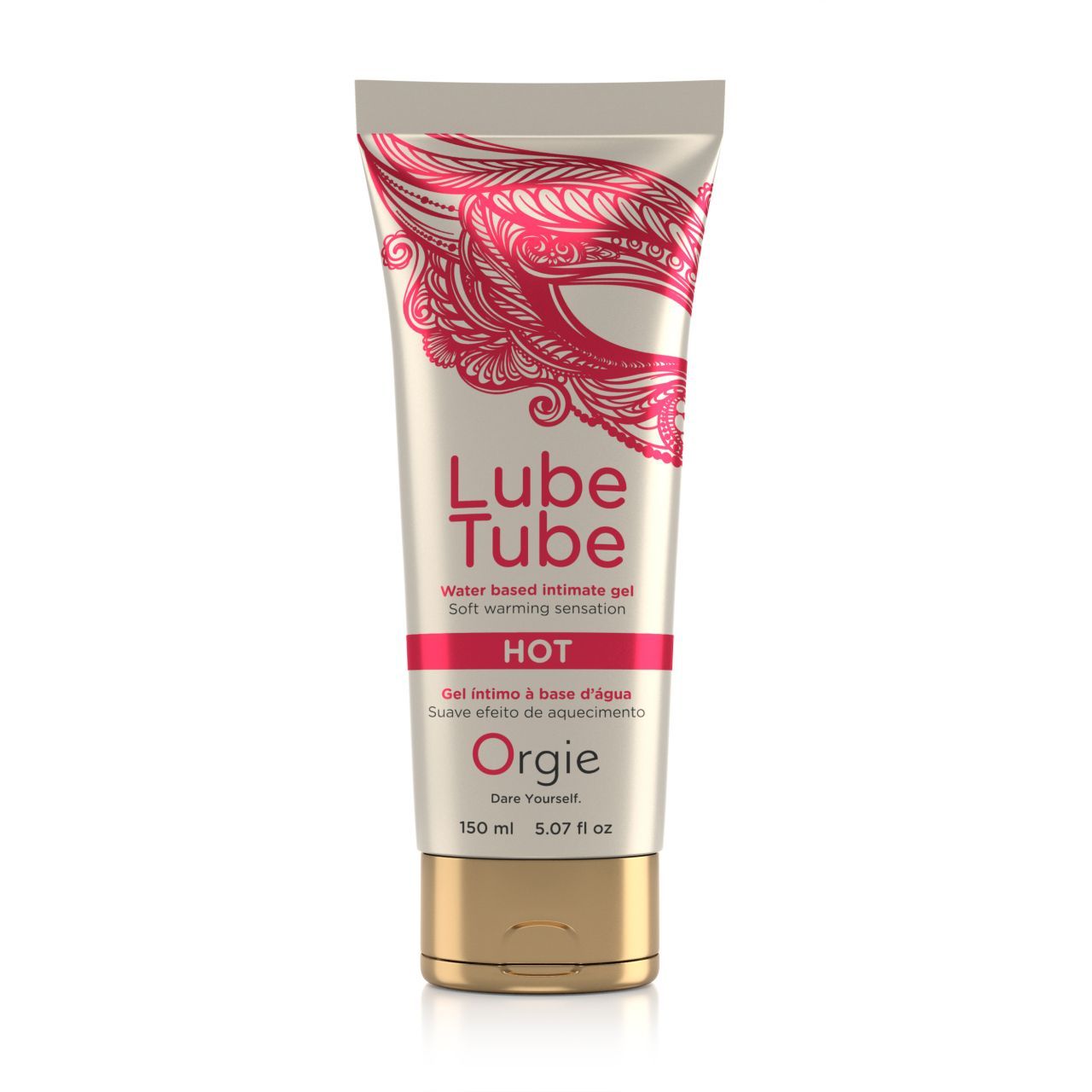 Tube Lube Tube Hot. Wasserbasiertes Intimgel mit wärmender Wirkung. Marke Orgie. Goldener Verschluss.