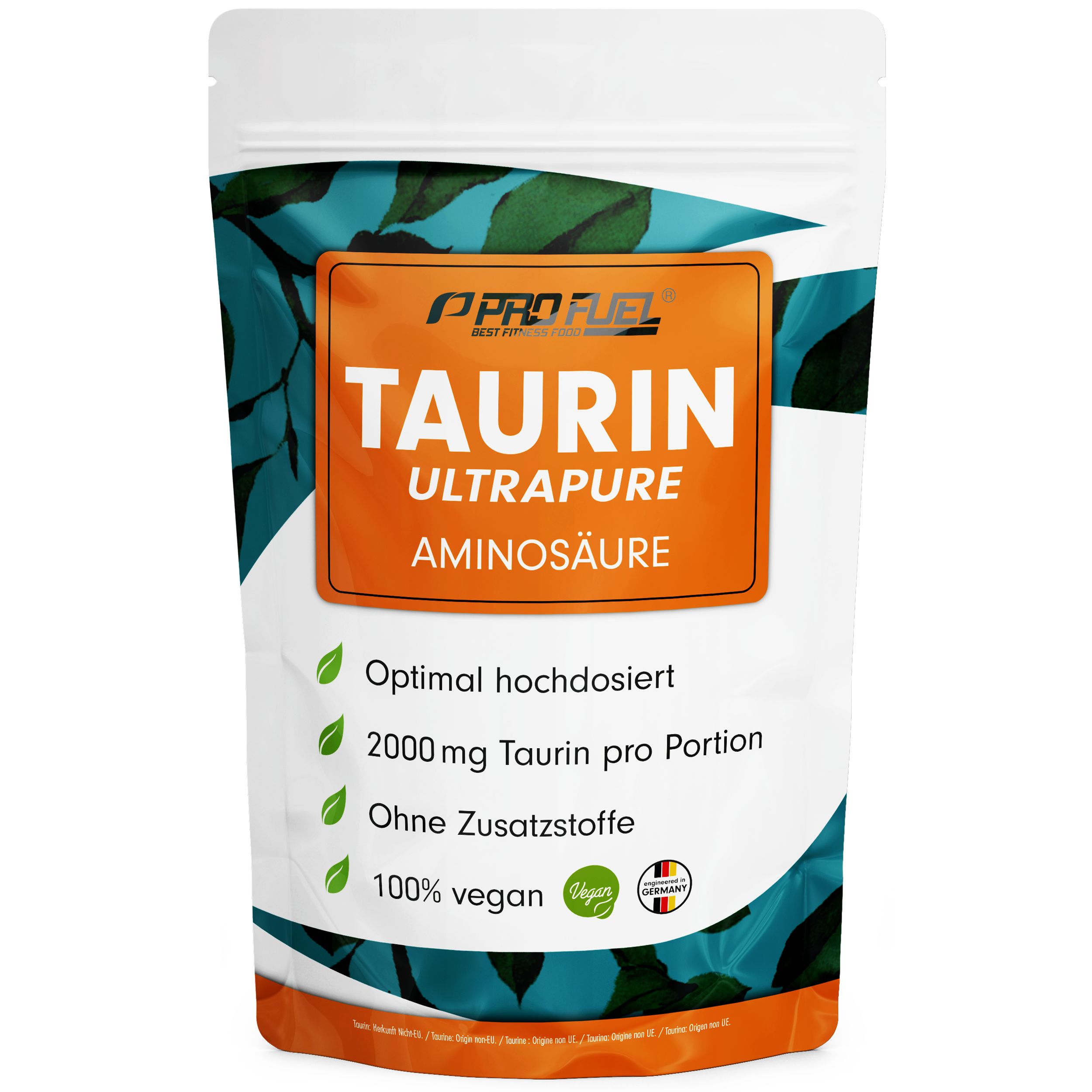 ProFuel - Taurin Pulver 1kg optimal hochdosiert mit 2000 mg pro Tag 1 kg