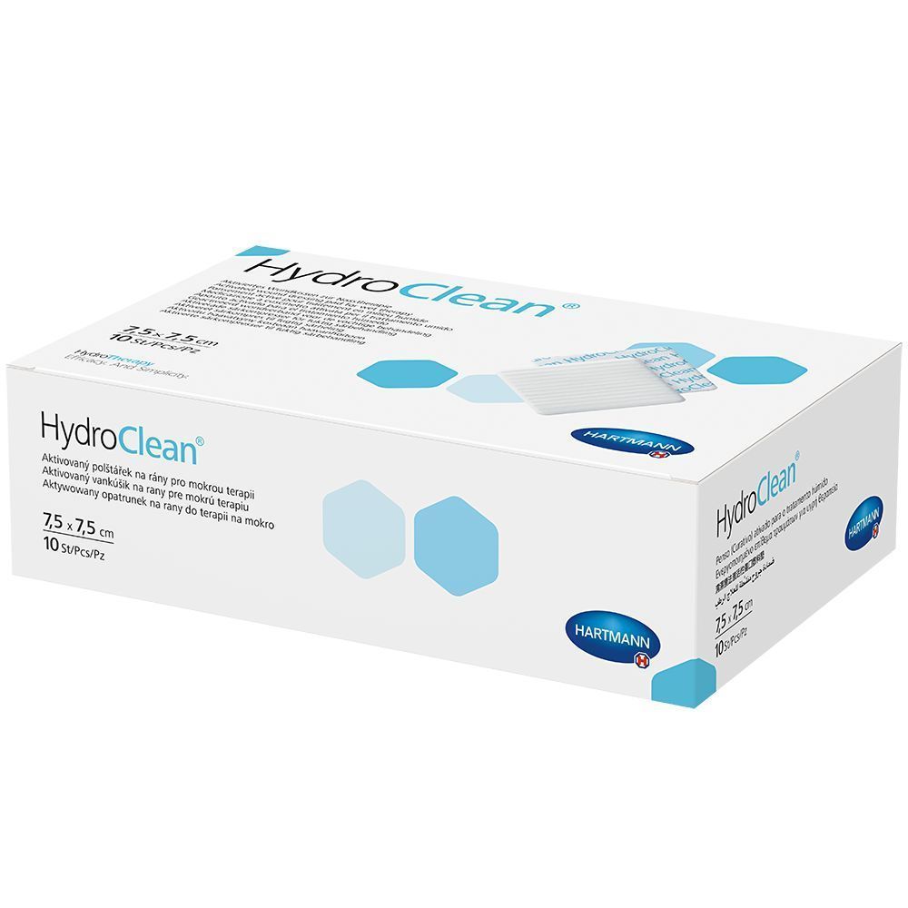 Hartmann HydroClean Advance Pflaster-Packung. Weiße Box mit blauen Akzenten. Produktname und Logo deutlich sichtbar.