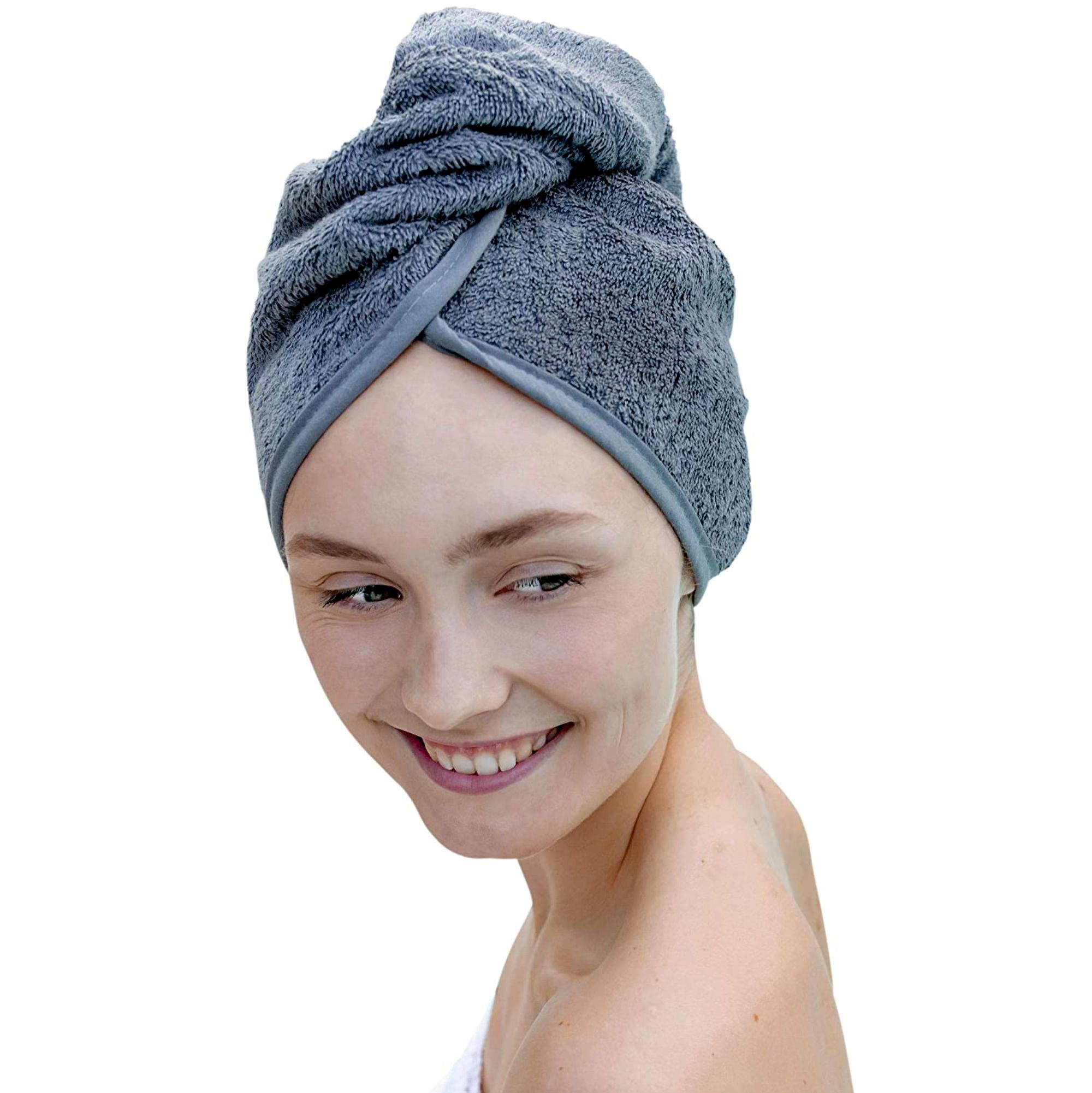 Carenesse Haarturban Kopfhandtuch grau