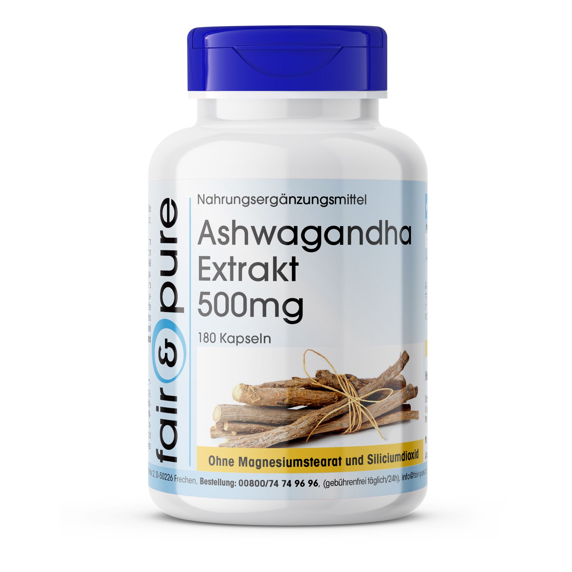 Fair & Pure | Ashwagandha Extrakt 500mg – Ayurvedischer Pflanzenextrakt 180 St