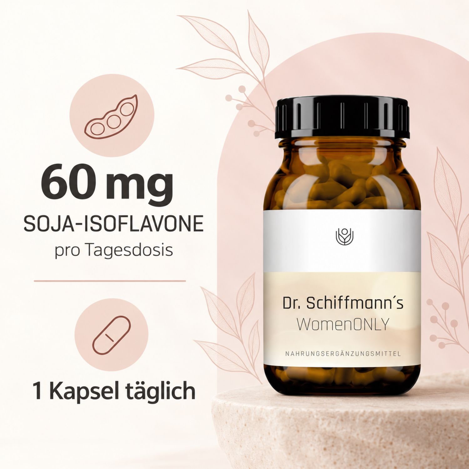 Heilnatura Dr. Schiffmann’s WomenOnly mit 60 mg Soja-Isoflavonen – 60 Kapseln