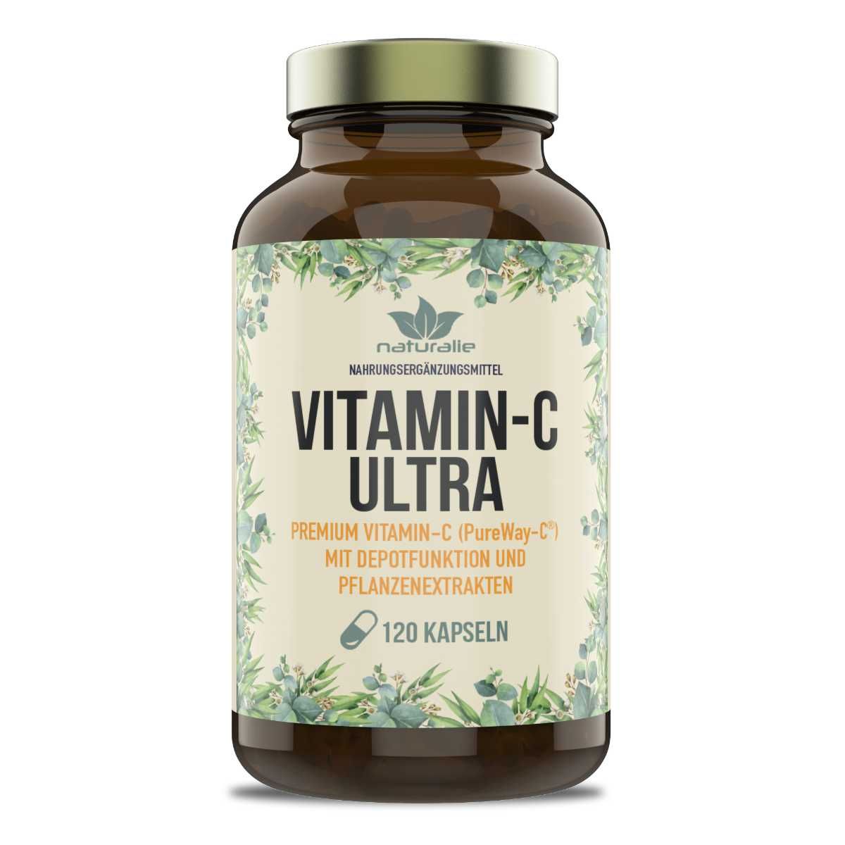 Naturalie Vitamin C Ultra Kapseln als 3-fach Komplex mit Pflanzenextrakten 88 g