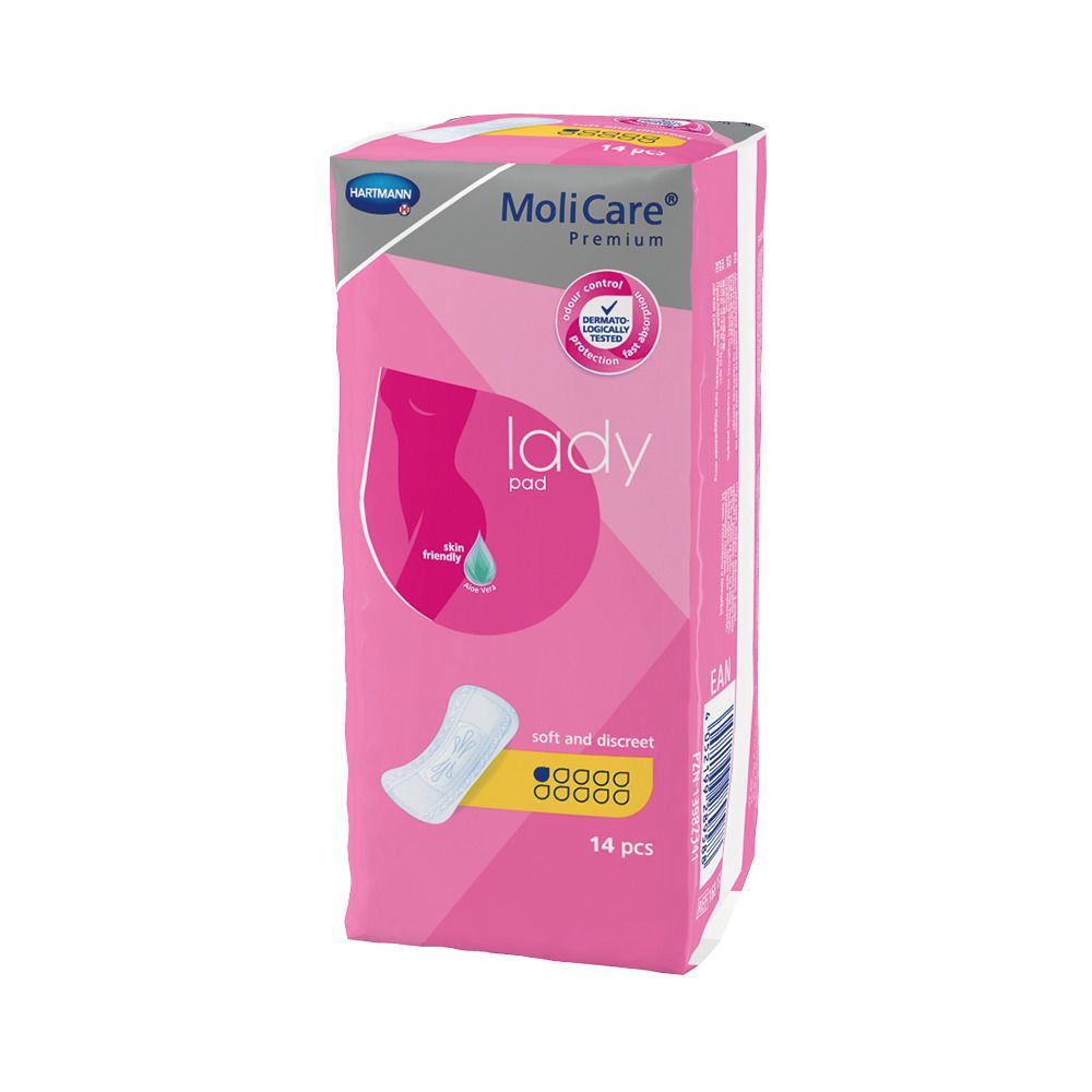 MoliCare Premium lady pad 1 Tropfen, Inkontinenzeinlage für Frauen bei Blasenschwäche, Aloe Vera