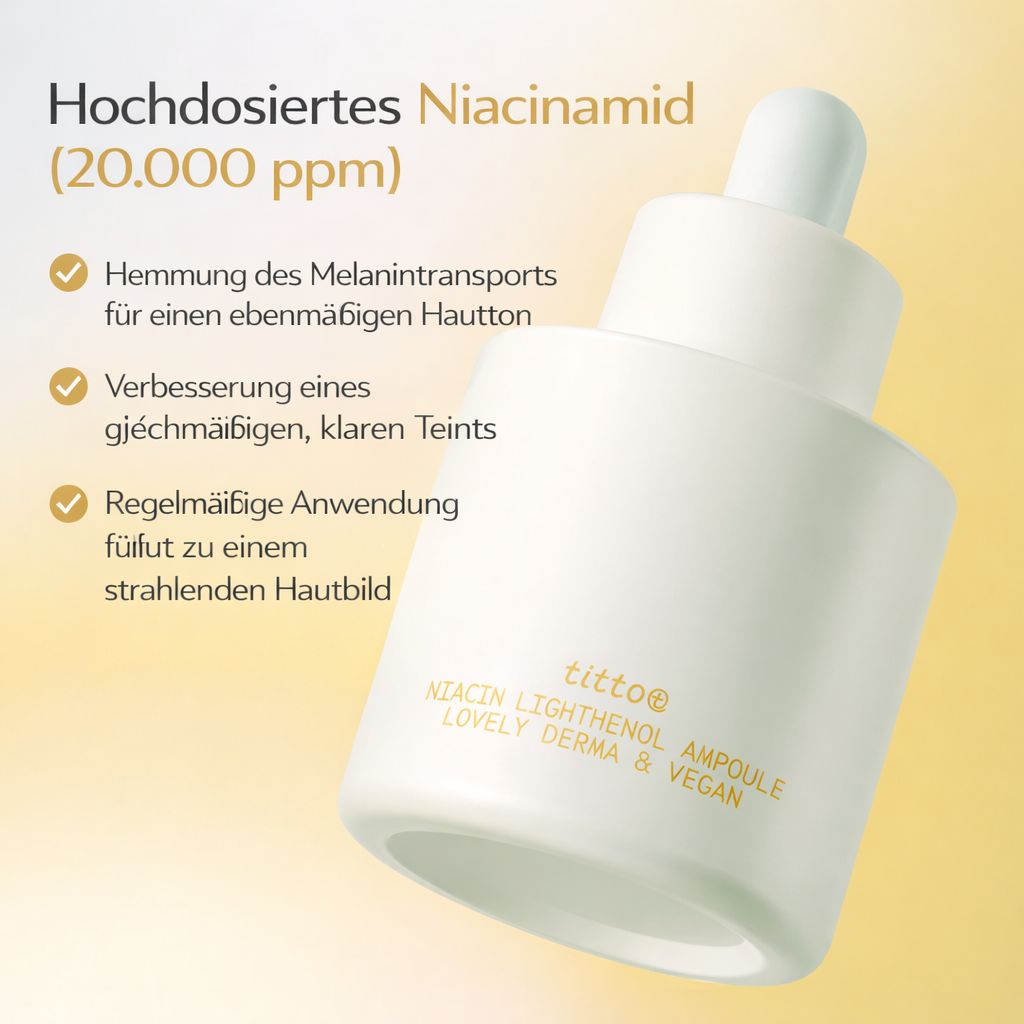 TITTO Niacin Lightenol Ampoule - Aufhellung und Beruhigung in einer einzigen Ampulle.