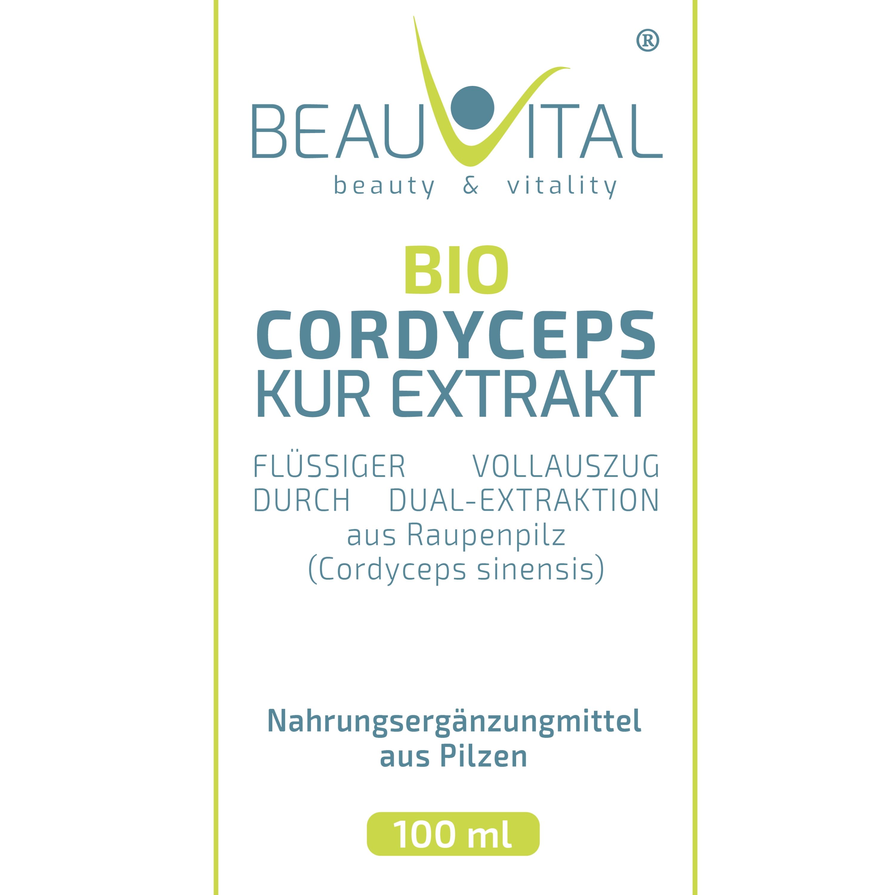 BEAUVITAL® Bio Cordyceps Kurextrakt | Flüssiger Vollauszug durch Dual-Extraktion