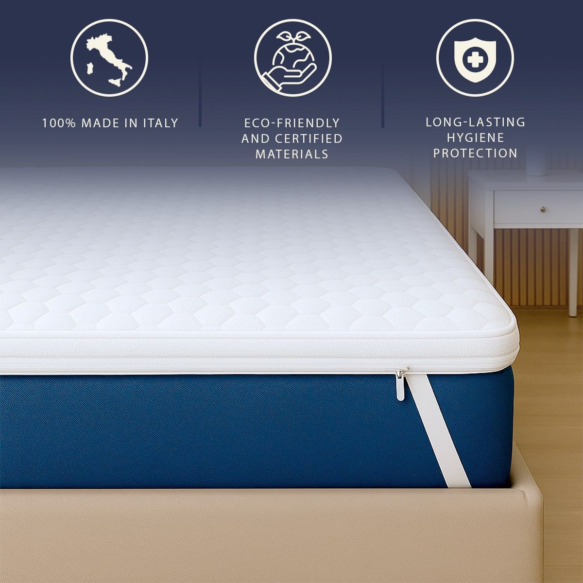 The White Stone Matratzentopper 90x190 aus Memory Foam mit Höhe 5 cm