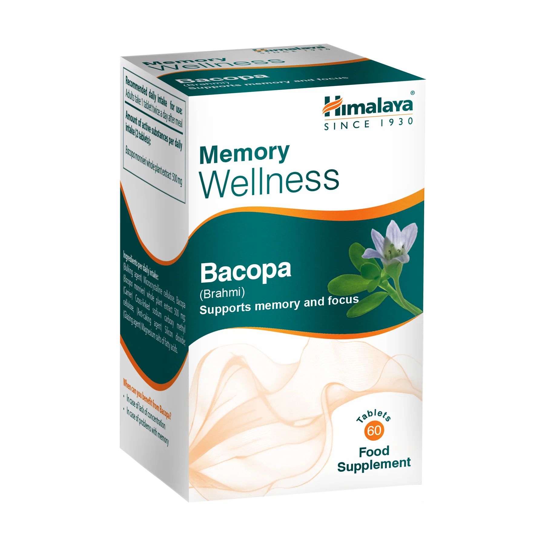 Himalaya Memory Wellness Focus Bacopa (Brahmi) - 60 Tabletten