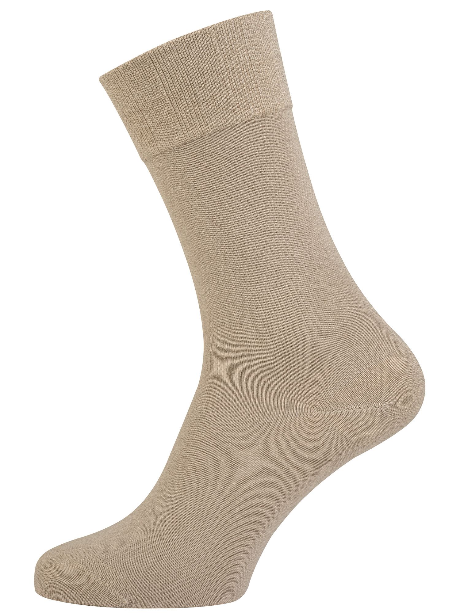 Beigegrau Socke, gerippter Bund. Einfarbiges Design.