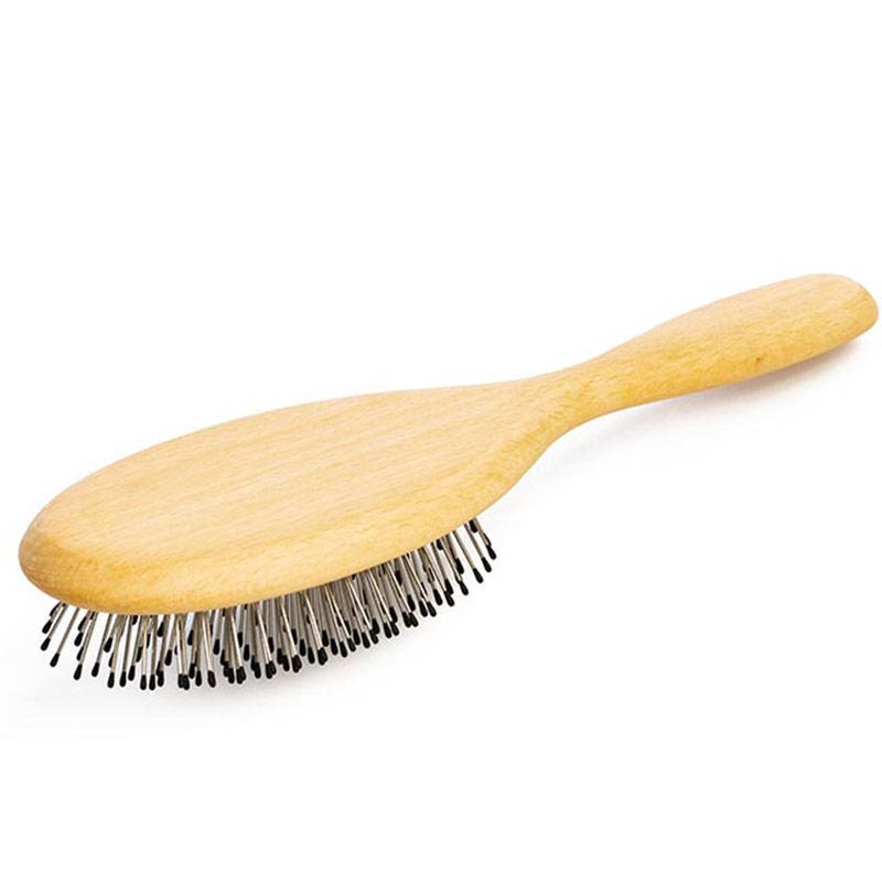 REMOS Haarbürste oval mit Stahlstiften und Noppen, breit