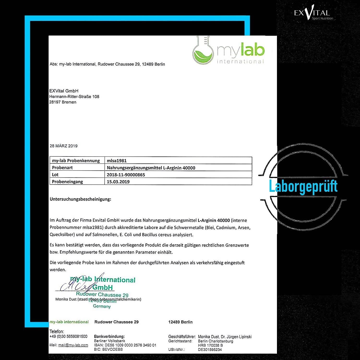 EXVital® L-Arginin Base 4000 hochdosiert