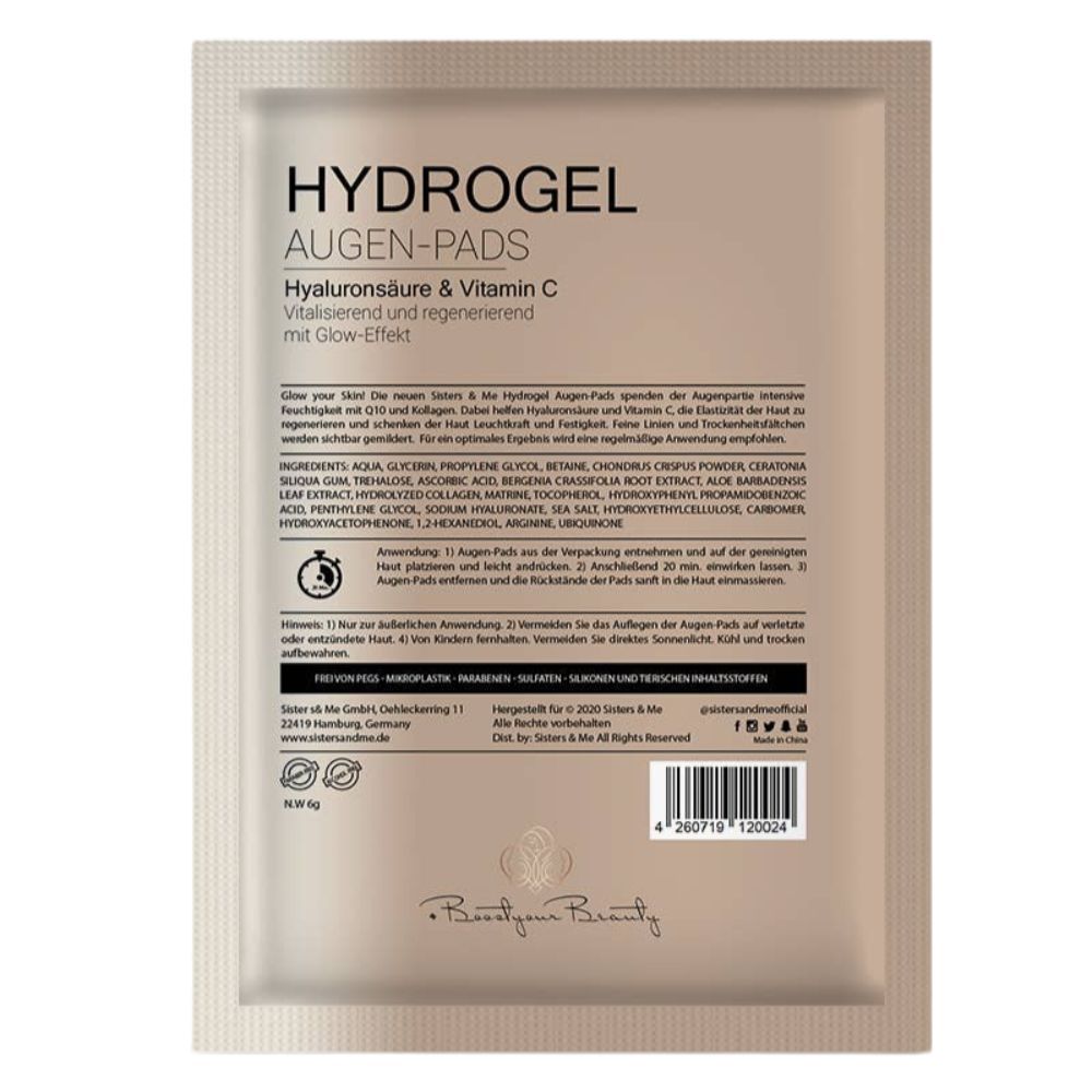 Sisters & Me Hydrogel Augen-Pads mit Hyaluronsäure und Vitamin C
