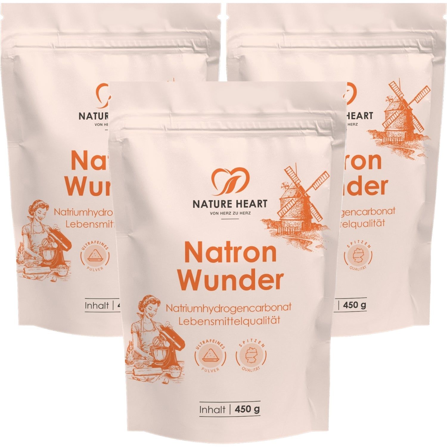 Nature Heart Natron Wunder 3x450 g Pulver