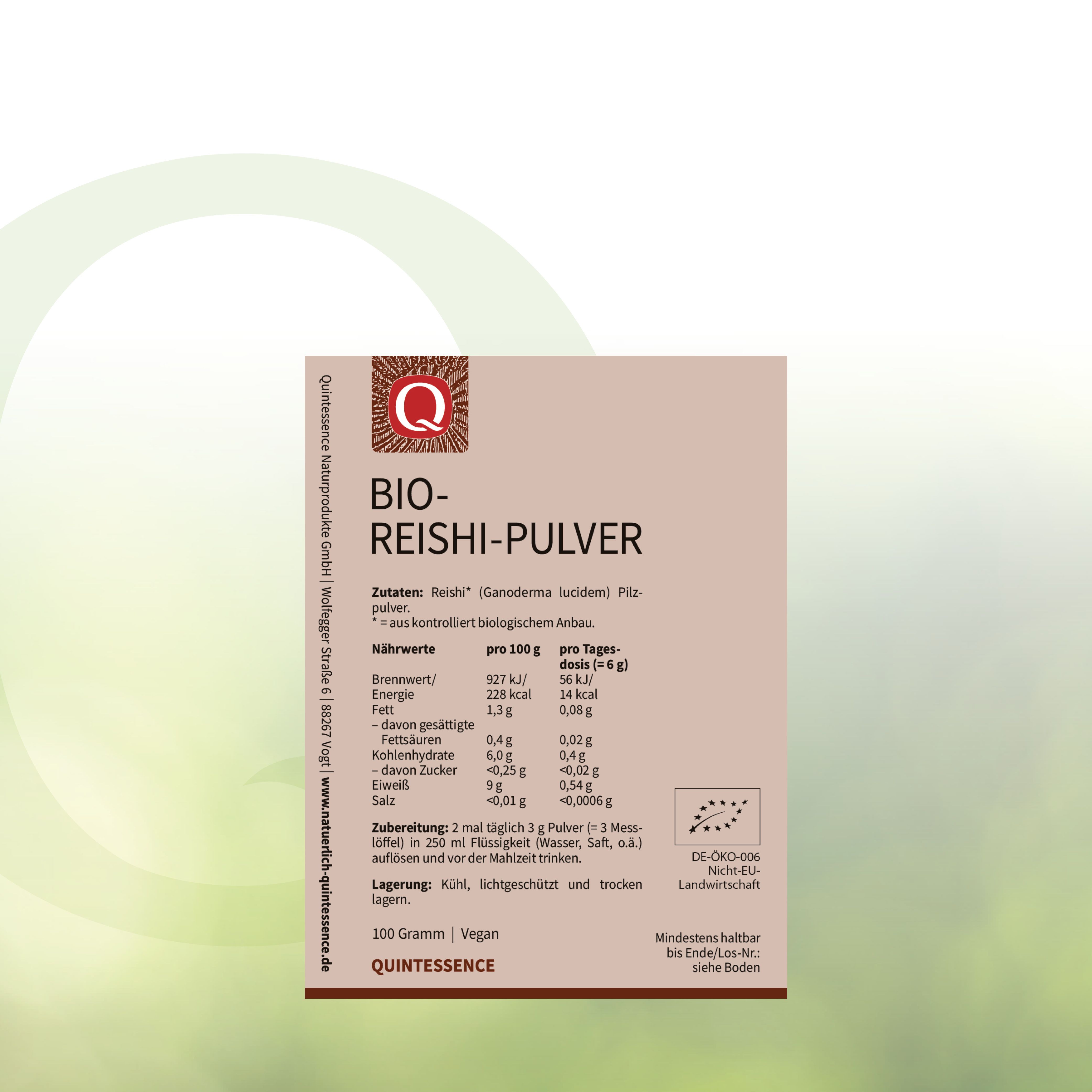 Reishi-Pulver in Bioqualität von Quintessence