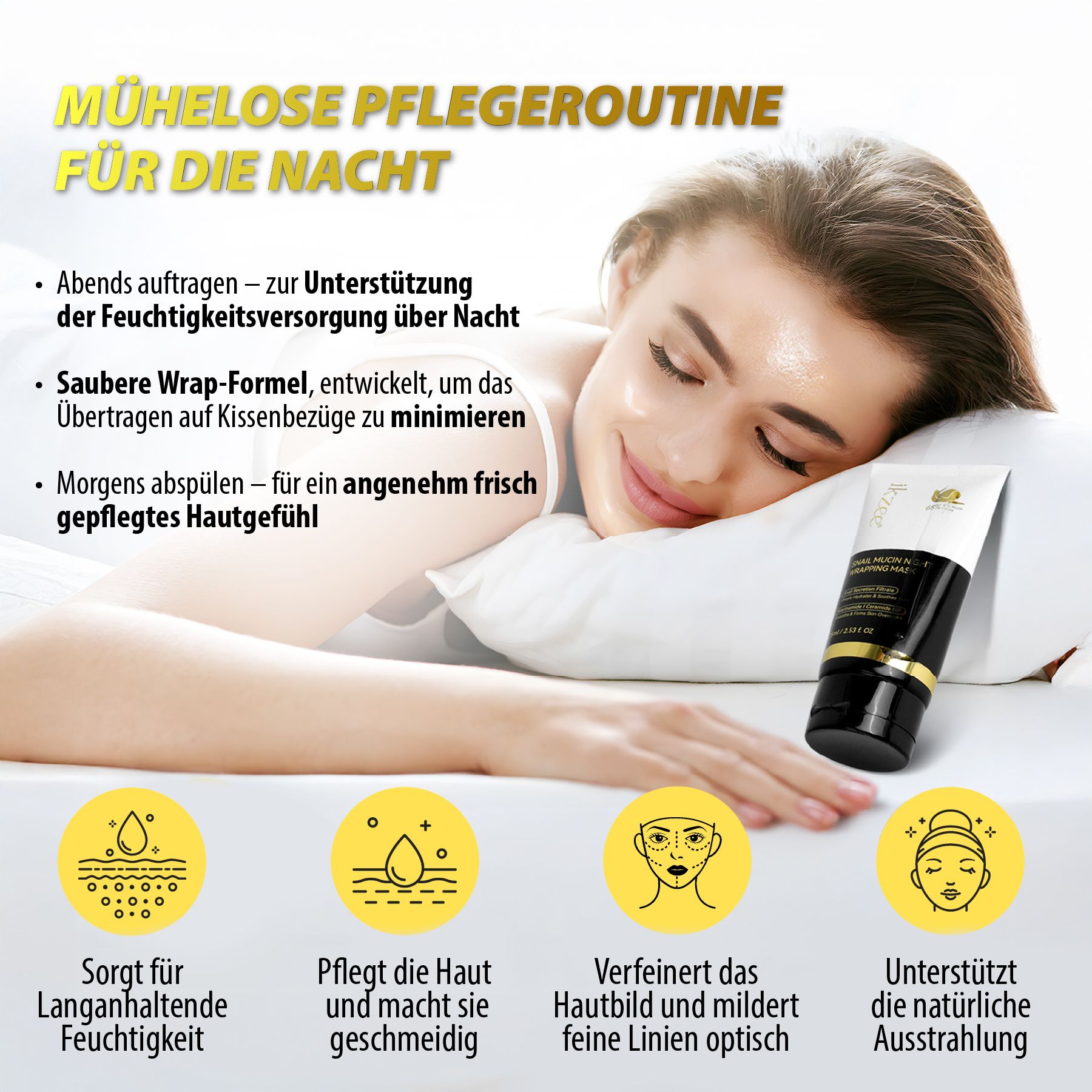 P-beauty  Nachtmaske Gesicht Snail Mucin Kollagen Night Wrapping Mask