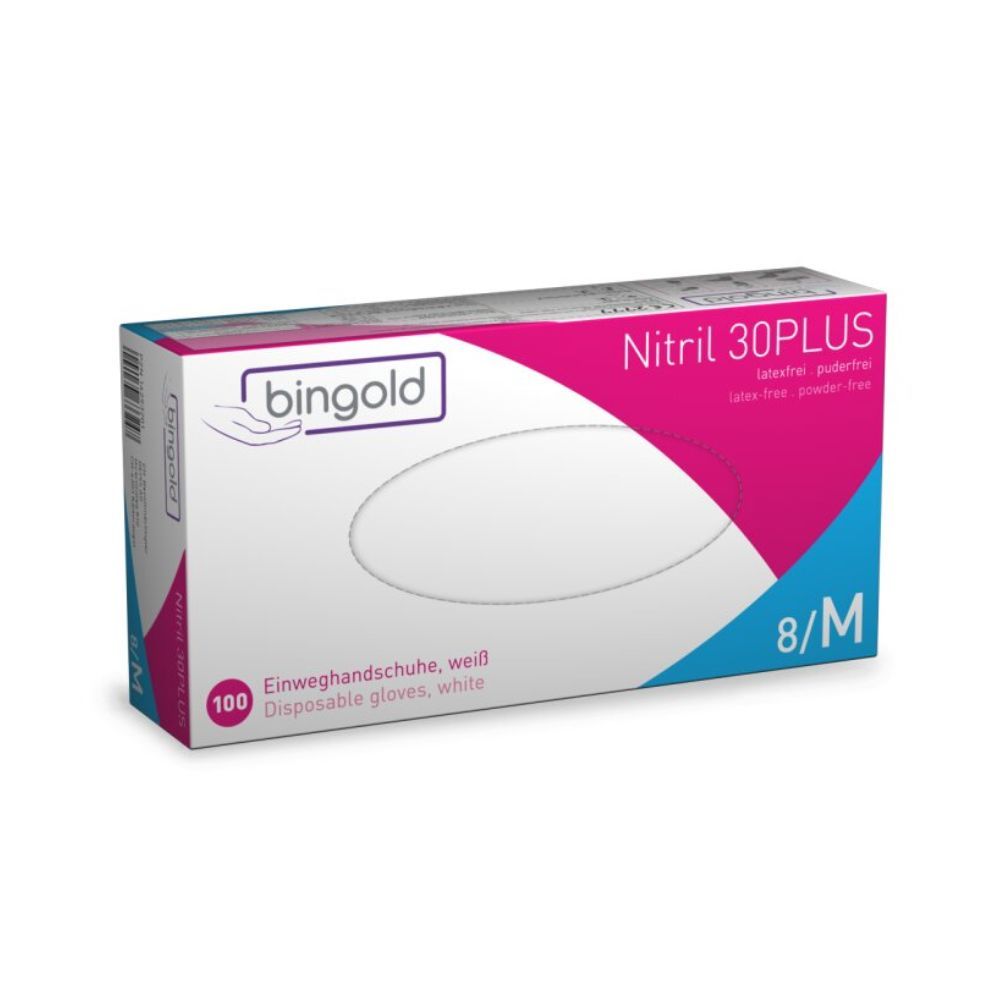 Bingold Nitril 30 Plus Hands.unste.pf XL weiß 100 St Handschuhe