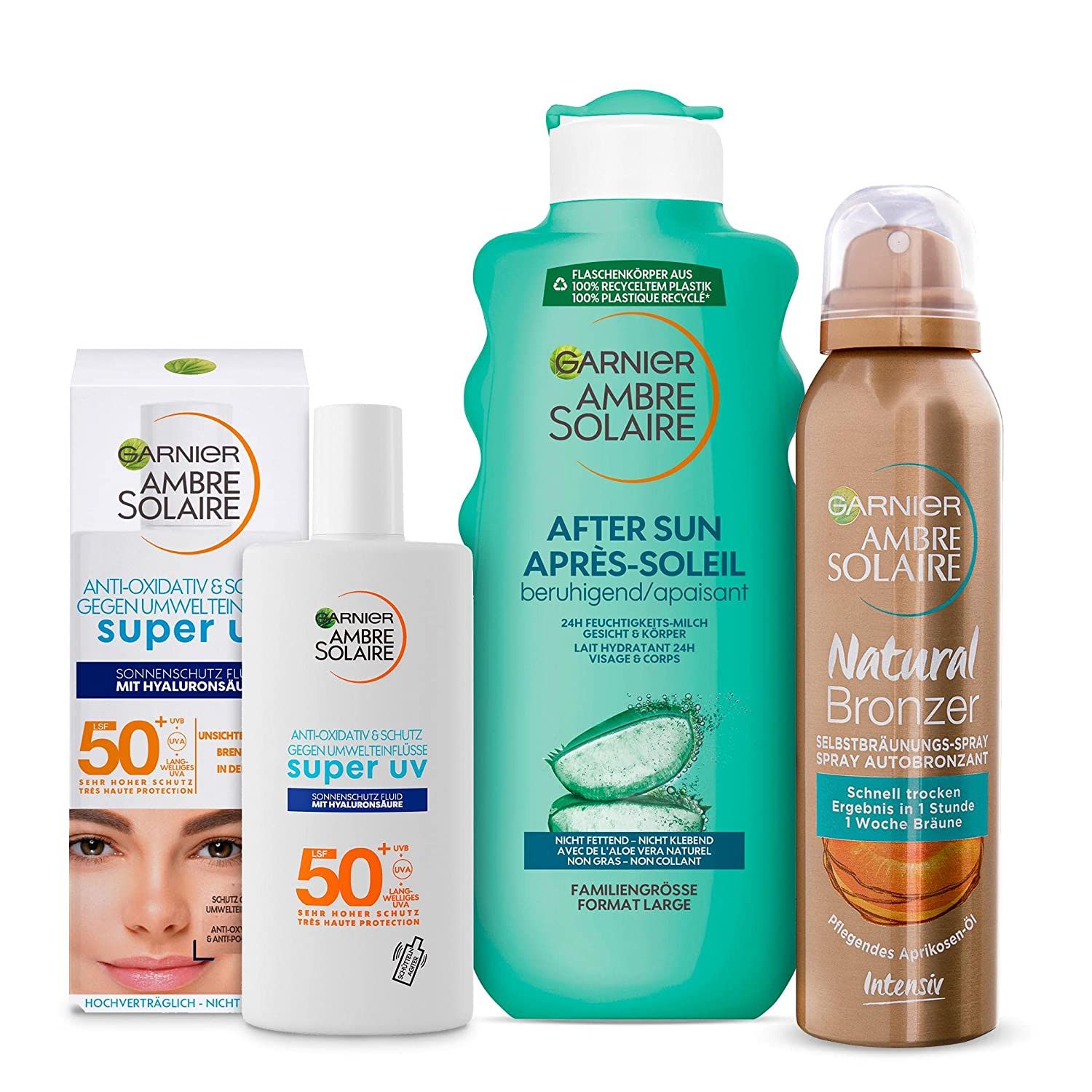 Garnier Pflegeset für gebräunte Haut, Mit Sonnencreme LSF 50+ mit Hyaluron,  Selbstbräuner Spray 1 St - SHOP APOTHEKE