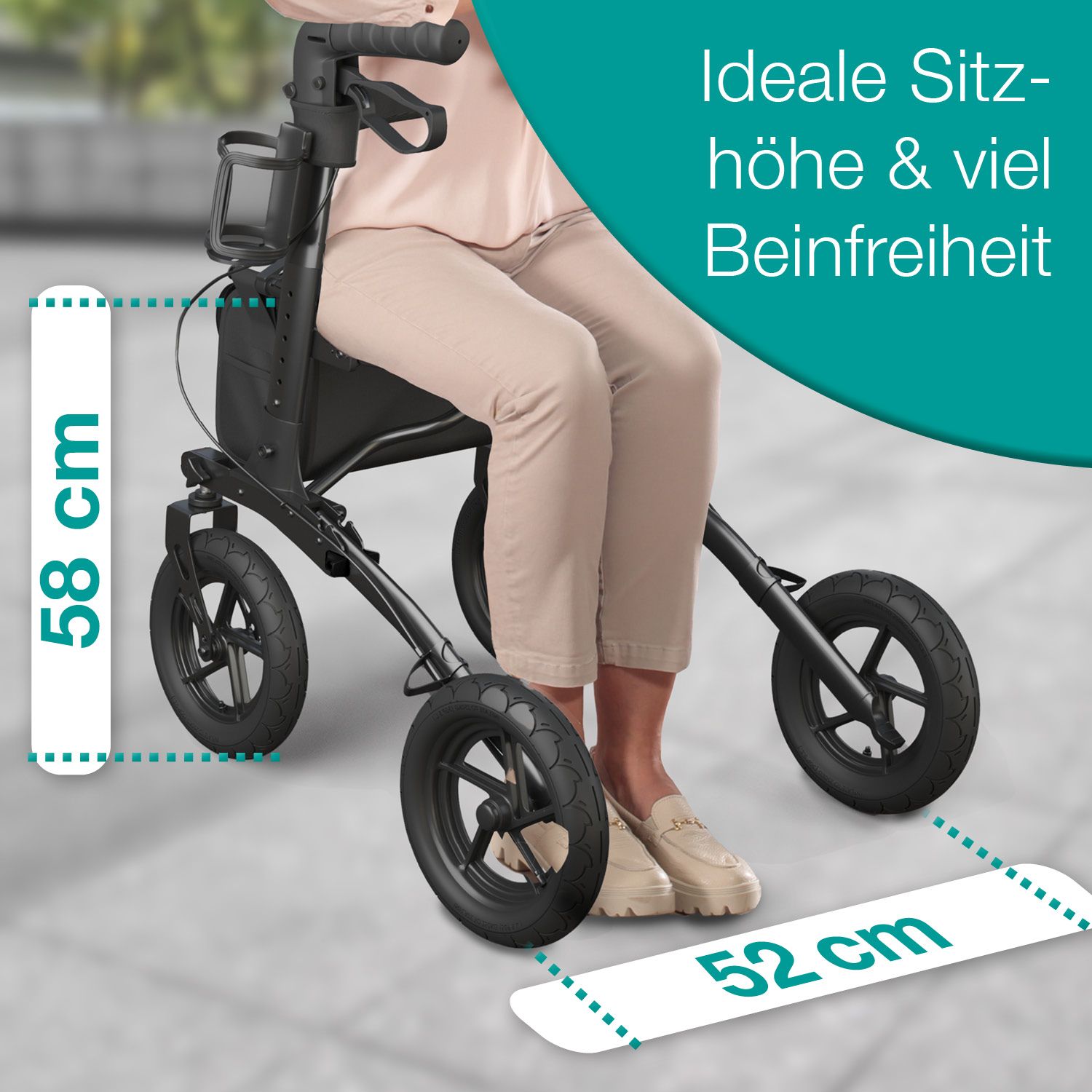 ELONEO Outdoor Rollator mit Luftbereifung
