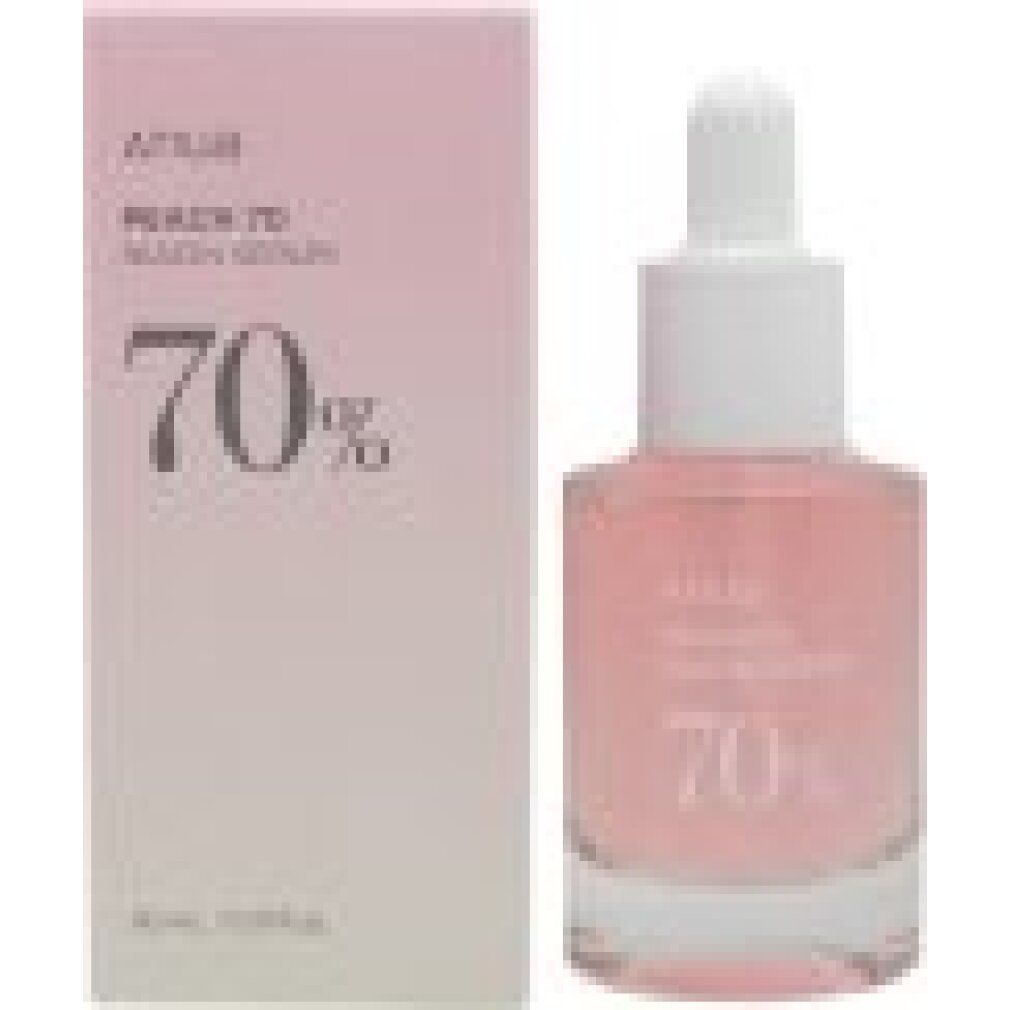 ANUA Pfirsich 70 Niacinamid Serum Flasche auf weißem Hintergrund.