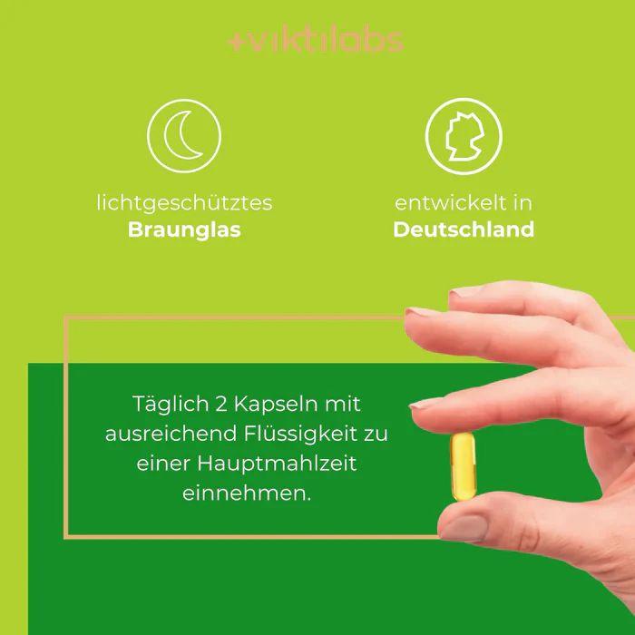 Viktilabs Vegane Omega-3 Kapseln: Hochwertiges Algenöl mit 20% EPA & 40% DHA