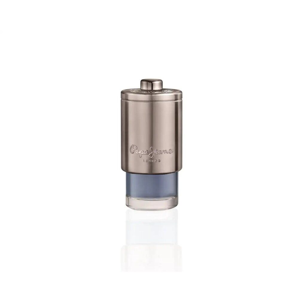 Pepe Jeans SoBold for Him Eau de Parfum Flakon mit silbernem Gehäuse und blauem Inhalt.