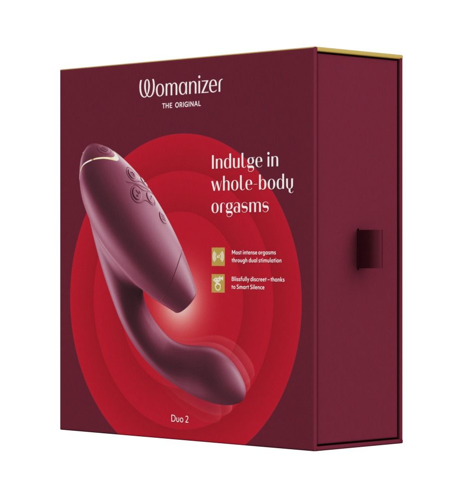 Womanizer Duo 2 Druckwellenstimulator mit G-Punkt Vibrationsarm rot