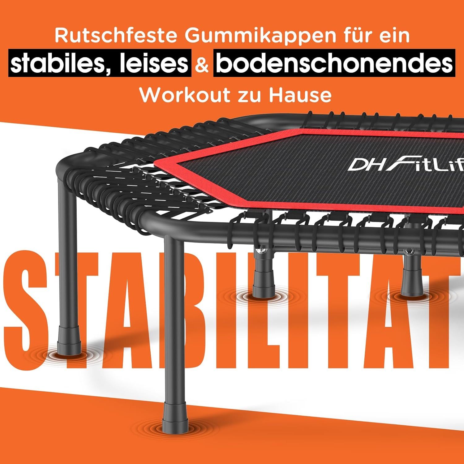DH FitLife 114cm 45 Zoll Fitness Trampolin in Studioqualität